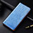Custodia Portafoglio In Pelle Cover con Supporto H03 per Apple iPhone 13 Pro Cielo Blu