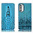 Custodia Portafoglio In Pelle Cover con Supporto H03P per Motorola Moto G82 5G Cielo Blu