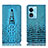 Custodia Portafoglio In Pelle Cover con Supporto H03P per Oppo A1x 5G Cielo Blu