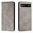 Custodia Portafoglio In Pelle Cover con Supporto H03X per Google Pixel 6a 5G Grigio