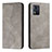 Custodia Portafoglio In Pelle Cover con Supporto H03X per Motorola Moto E13 Grigio