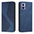 Custodia Portafoglio In Pelle Cover con Supporto H03X per Motorola Moto Edge 30 Lite 5G Blu