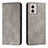 Custodia Portafoglio In Pelle Cover con Supporto H03X per Motorola Moto G53 5G Grigio