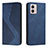 Custodia Portafoglio In Pelle Cover con Supporto H03X per Motorola Moto G53j 5G Blu