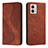 Custodia Portafoglio In Pelle Cover con Supporto H03X per Motorola Moto G53j 5G Marrone