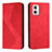 Custodia Portafoglio In Pelle Cover con Supporto H03X per Motorola Moto G73 5G Rosso