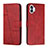 Custodia Portafoglio In Pelle Cover con Supporto H03X per Nothing Phone 1 Rosso