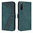 Custodia Portafoglio In Pelle Cover con Supporto H03X per Sony Xperia 10 IV SOG07 Verde