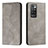 Custodia Portafoglio In Pelle Cover con Supporto H03X per Xiaomi Redmi 10 4G Grigio