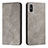 Custodia Portafoglio In Pelle Cover con Supporto H03X per Xiaomi Redmi 9AT Grigio