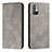 Custodia Portafoglio In Pelle Cover con Supporto H03X per Xiaomi Redmi Note 10 5G Grigio