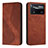 Custodia Portafoglio In Pelle Cover con Supporto H03X per Xiaomi Redmi Note 11E Pro 5G Marrone