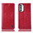 Custodia Portafoglio In Pelle Cover con Supporto H04P per Motorola Moto Edge (2022) 5G Rosso