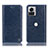 Custodia Portafoglio In Pelle Cover con Supporto H04P per Motorola Moto Edge 30 Ultra 5G Blu