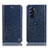 Custodia Portafoglio In Pelle Cover con Supporto H04P per Motorola Moto Edge X30 5G Blu