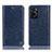 Custodia Portafoglio In Pelle Cover con Supporto H04P per Oppo A76 Blu