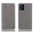 Custodia Portafoglio In Pelle Cover con Supporto H04P per Oppo Find X3 5G Grigio