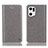 Custodia Portafoglio In Pelle Cover con Supporto H04P per Oppo Find X5 5G Grigio