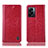 Custodia Portafoglio In Pelle Cover con Supporto H04P per Oppo K10 5G India Rosso