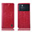 Custodia Portafoglio In Pelle Cover con Supporto H04P per Oppo K9 Pro 5G Rosso