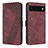 Custodia Portafoglio In Pelle Cover con Supporto H04X per Google Pixel 6 5G Rosso