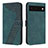 Custodia Portafoglio In Pelle Cover con Supporto H04X per Google Pixel 6 5G Verde