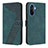 Custodia Portafoglio In Pelle Cover con Supporto H04X per Huawei Enjoy 50 Verde