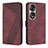 Custodia Portafoglio In Pelle Cover con Supporto H04X per Huawei Honor 70 Pro 5G Rosso