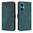 Custodia Portafoglio In Pelle Cover con Supporto H04X per Huawei Honor X7 Verde