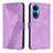 Custodia Portafoglio In Pelle Cover con Supporto H04X per Huawei Honor X7 Viola