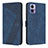 Custodia Portafoglio In Pelle Cover con Supporto H04X per Motorola Moto Edge 30 Lite 5G Blu