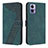 Custodia Portafoglio In Pelle Cover con Supporto H04X per Motorola Moto Edge 30 Neo 5G Verde