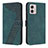 Custodia Portafoglio In Pelle Cover con Supporto H04X per Motorola Moto G53j 5G Verde