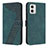 Custodia Portafoglio In Pelle Cover con Supporto H04X per Motorola Moto G73 5G Verde