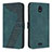 Custodia Portafoglio In Pelle Cover con Supporto H04X per Nokia C100 Verde