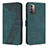 Custodia Portafoglio In Pelle Cover con Supporto H04X per Nokia G11 Verde