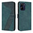 Custodia Portafoglio In Pelle Cover con Supporto H04X per Realme 10 Pro 5G Verde