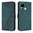 Custodia Portafoglio In Pelle Cover con Supporto H04X per Realme 7i RMX2193 Verde