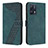 Custodia Portafoglio In Pelle Cover con Supporto H04X per Realme 9 4G Verde