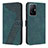 Custodia Portafoglio In Pelle Cover con Supporto H04X per Xiaomi Mi 11T Pro 5G Verde