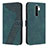 Custodia Portafoglio In Pelle Cover con Supporto H04X per Xiaomi Poco M2 Verde