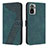 Custodia Portafoglio In Pelle Cover con Supporto H04X per Xiaomi Poco M5S Verde