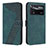 Custodia Portafoglio In Pelle Cover con Supporto H04X per Xiaomi Redmi Note 11E Pro 5G Verde