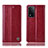 Custodia Portafoglio In Pelle Cover con Supporto H05P per Oppo A93s 5G Rosso