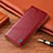 Custodia Portafoglio In Pelle Cover con Supporto H05P per Samsung Galaxy F52 5G Rosso