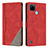 Custodia Portafoglio In Pelle Cover con Supporto H05X per Realme C21Y Rosso