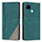 Custodia Portafoglio In Pelle Cover con Supporto H05X per Realme C21Y Verde