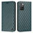 Custodia Portafoglio In Pelle Cover con Supporto H05X per Xiaomi Redmi Note 11 4G (2021) Verde