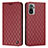 Custodia Portafoglio In Pelle Cover con Supporto H05X per Xiaomi Redmi Note 11 SE India 4G Rosso