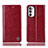 Custodia Portafoglio In Pelle Cover con Supporto H06P per Motorola Moto Edge (2022) 5G Rosso